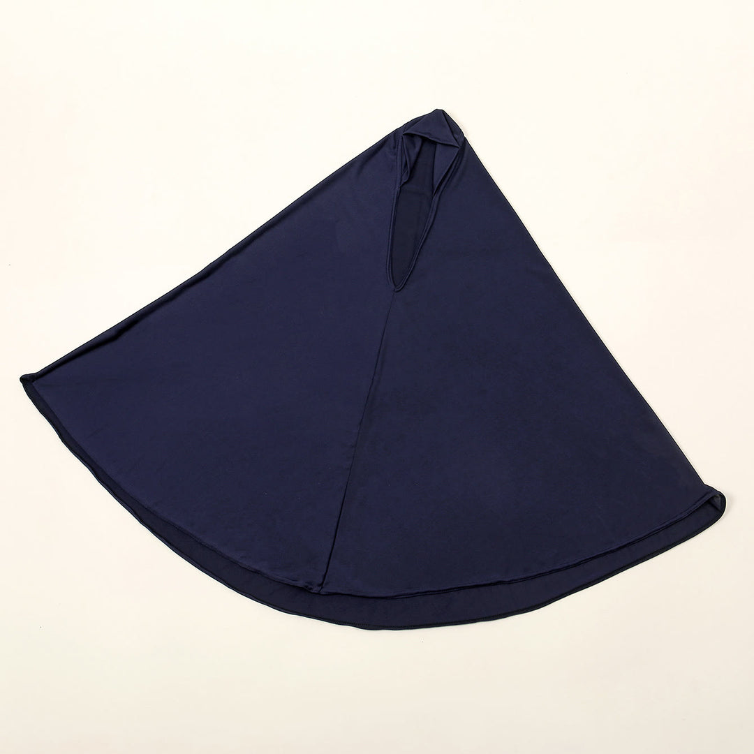 FREE Today: Soft Veil Solid Color Crystal Knit Instant Hijab - Navy Blue - image 5
