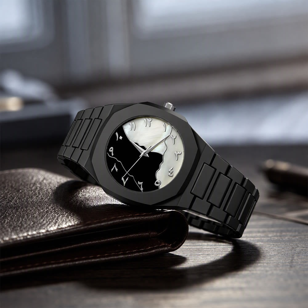 HilalHaven Marble Horizon Octagonal Arabic Numeral Dial Men&