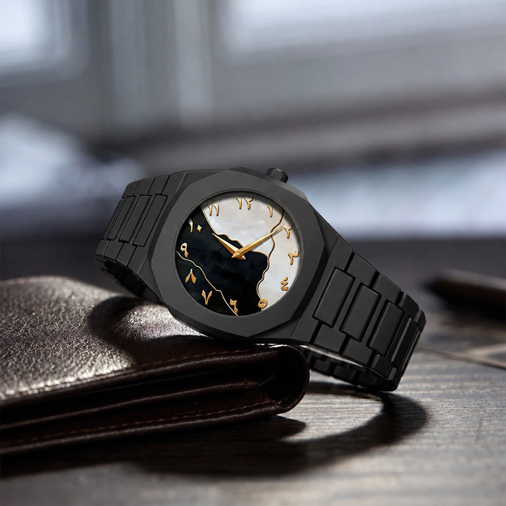HilalHaven Marble Horizon Octagonal Arabic Numeral Dial Men&