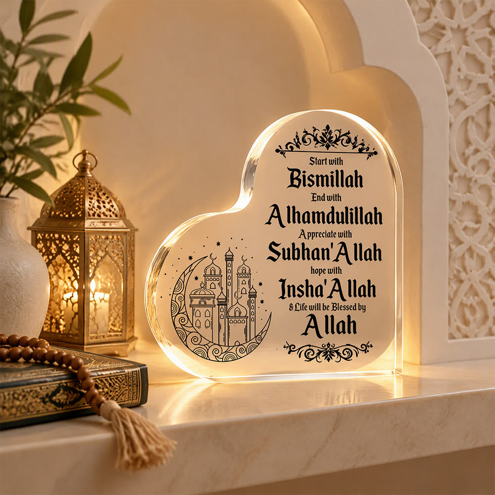 HilalHaven Heart‑Bound Serenity Engraved Acrylic Heart Tabletop Decor - image 9