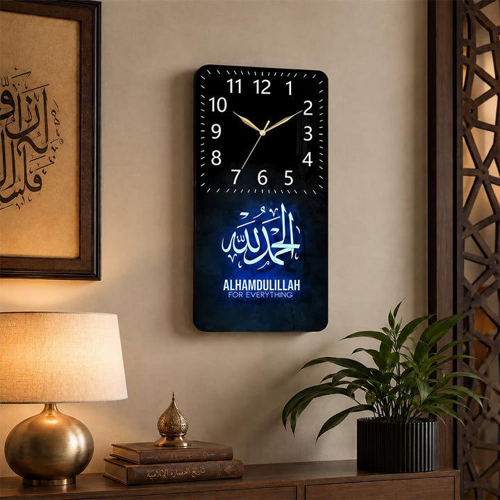HilalHaven Gratitude Verse Alhamdulillah Acrylic Silent Wall Clock - image 2