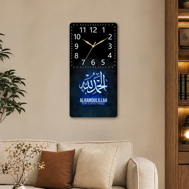 HilalHaven Gratitude Verse Alhamdulillah Acrylic Silent Wall Clock - image 4
