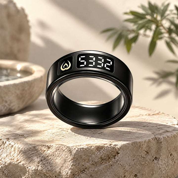 HilalHaven Blessed Tally Islamic Digital Zikr Smart Counter Ring Digital Tasbih - Black - 0.90&