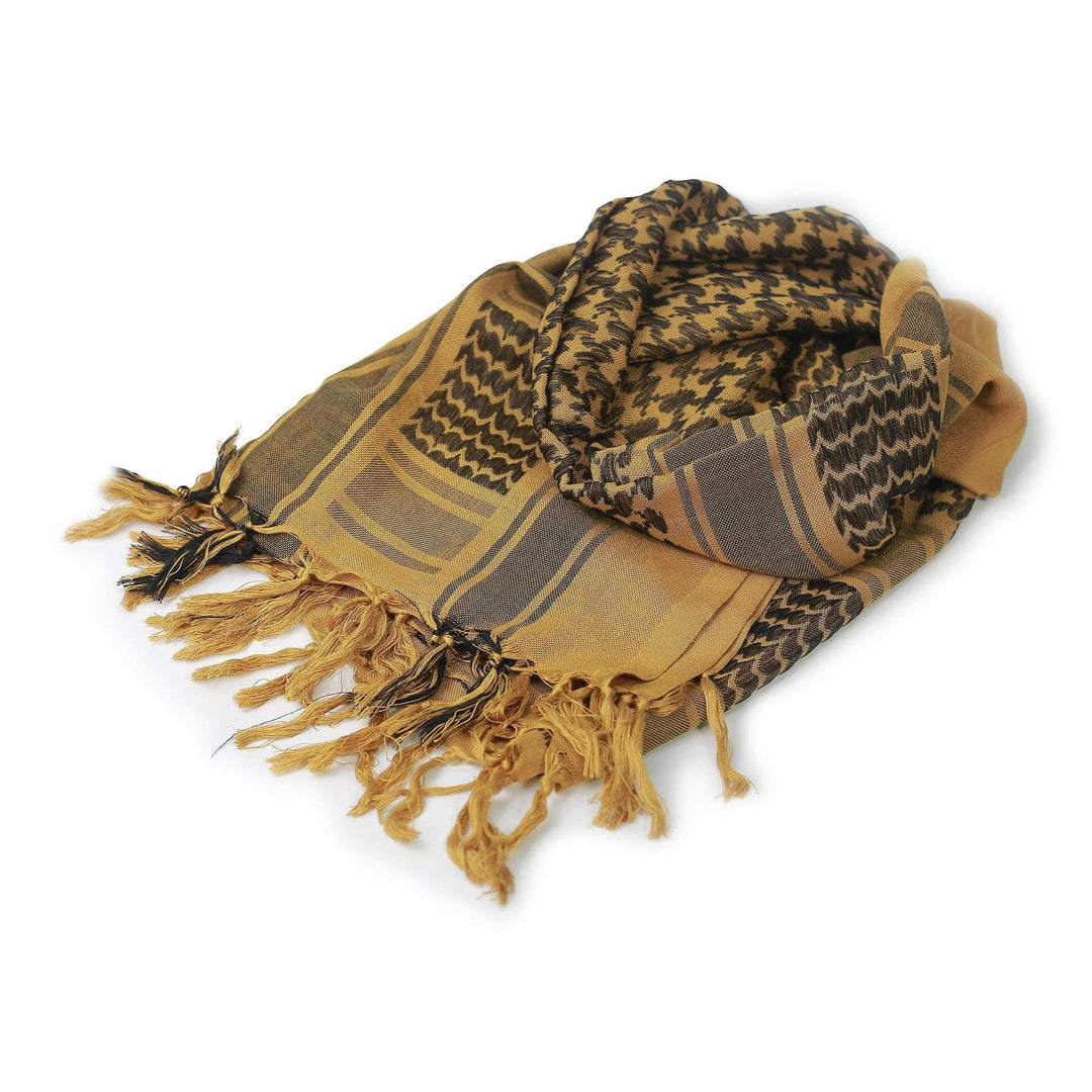 HilalHaven Golden Dune Keffiyeh Jacquard Cotton Tassel Scarf - image 5