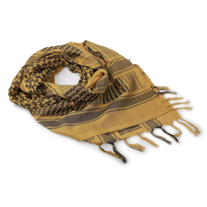HilalHaven Golden Dune Keffiyeh Jacquard Cotton Tassel Scarf - image 7