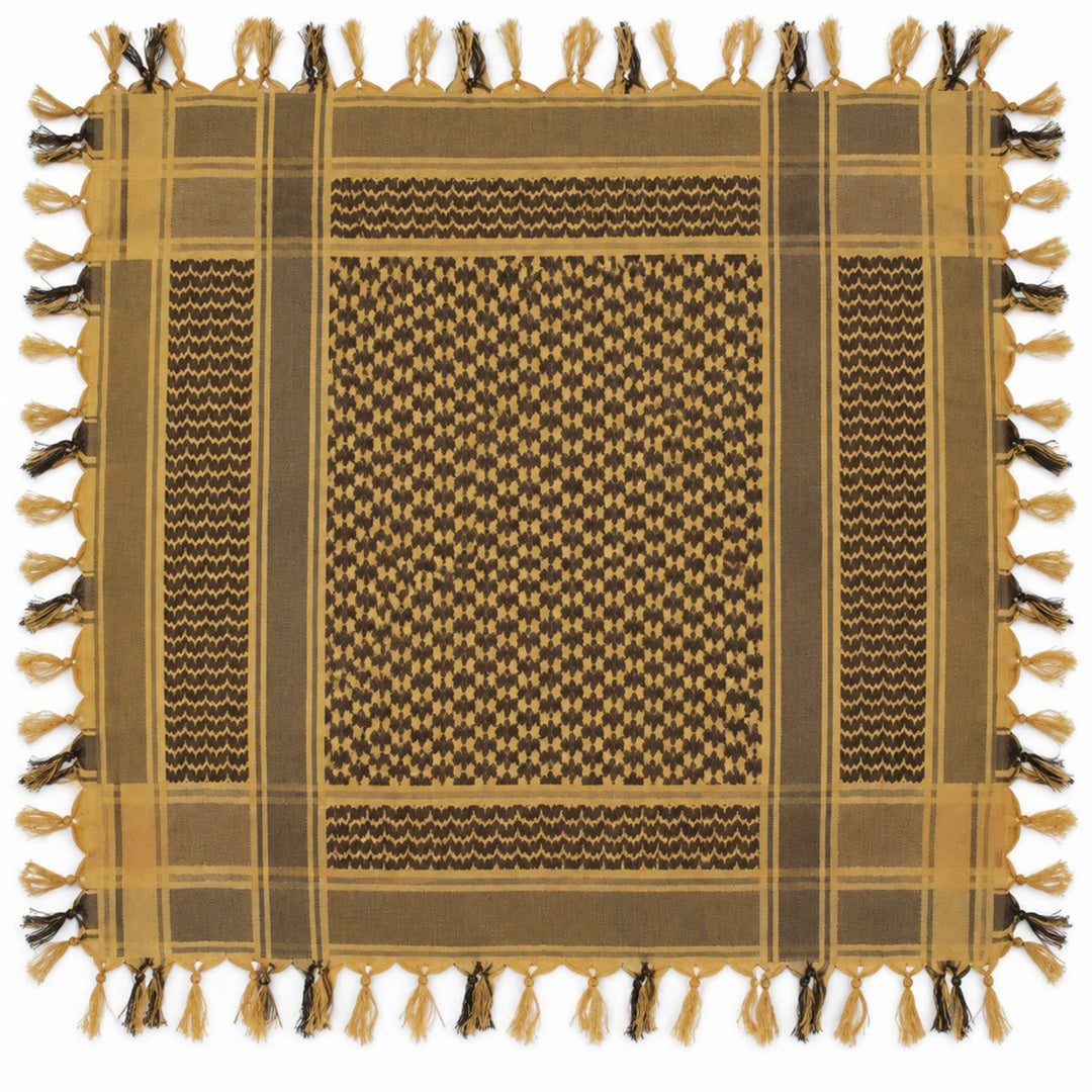 HilalHaven Golden Dune Keffiyeh Jacquard Cotton Tassel Scarf - image 9