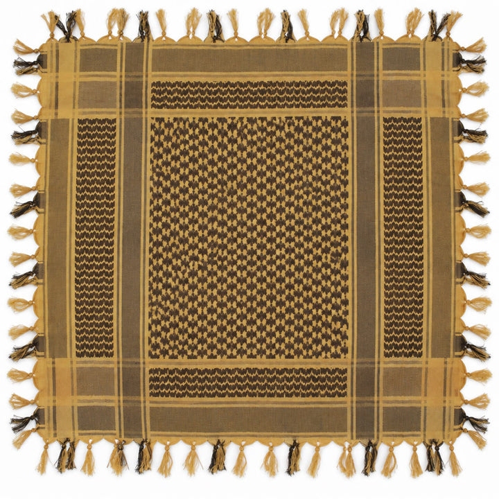 HilalHaven Golden Dune Keffiyeh Jacquard Cotton Tassel Scarf - image 9