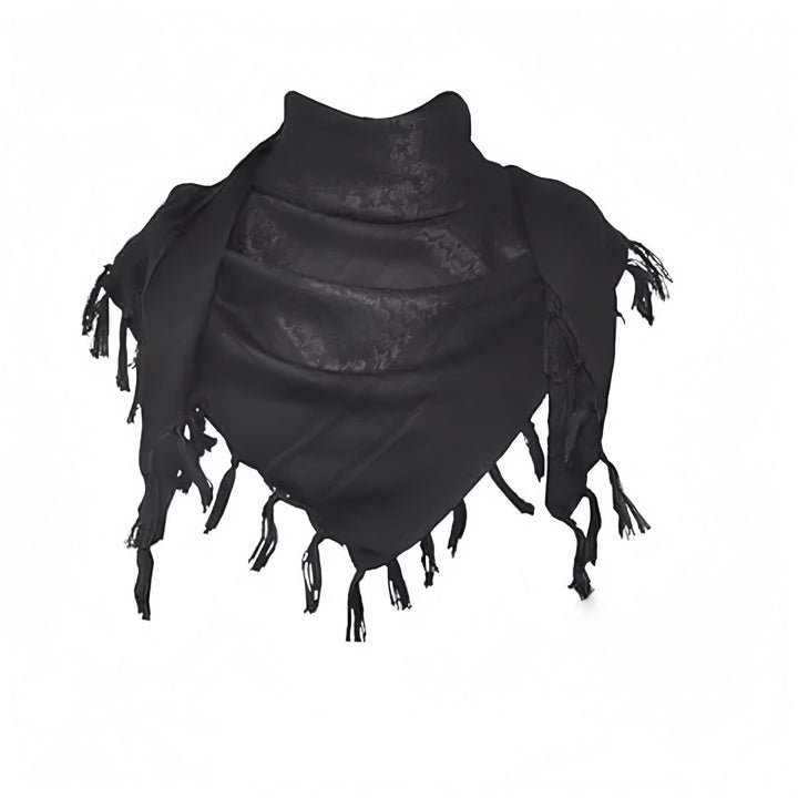 HilalHaven Shadow Petal Minimal Jacquard Cotton Tassel Square Scarf - image 8