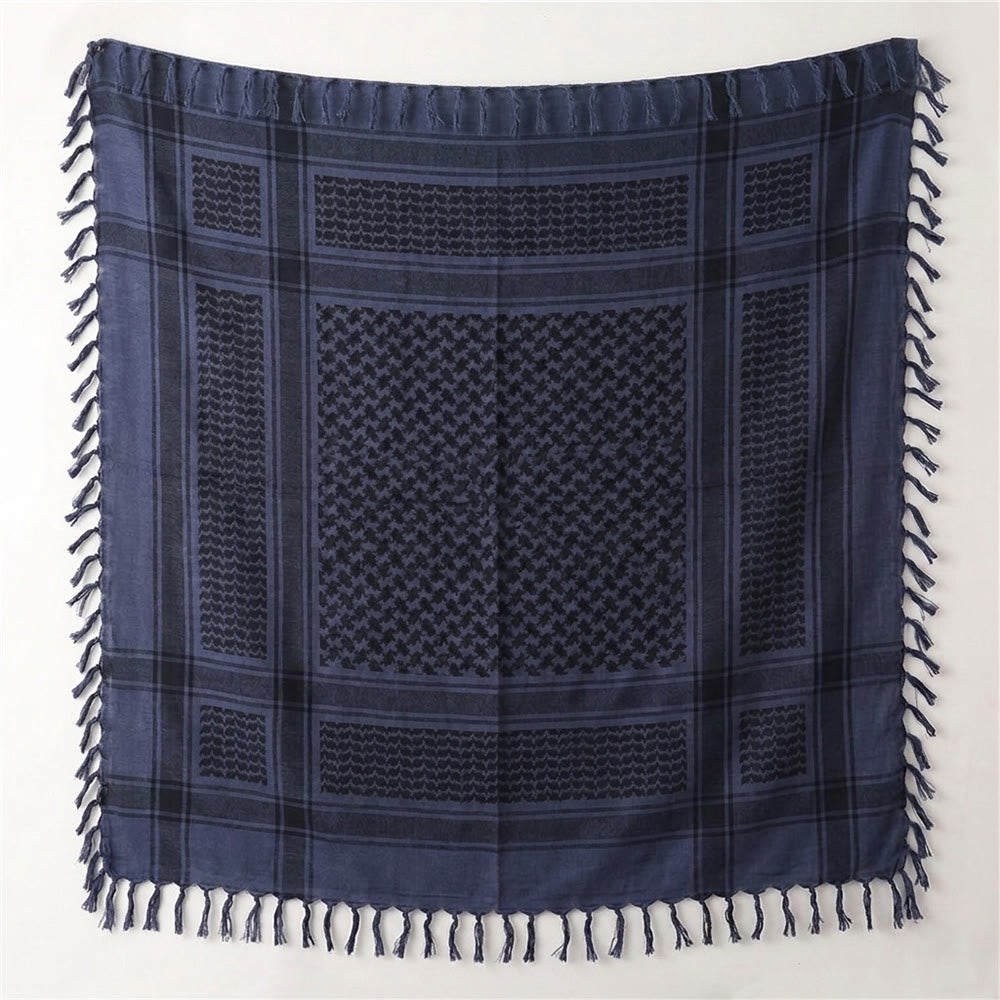 FREE Today: Twilight Tide Keffiyeh Jacquard Blue Tassel Cotton Scarf - image 6
