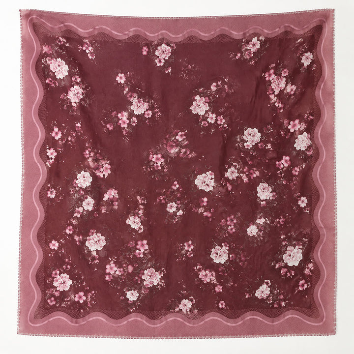 HilalHaven Plum Bloom Sheer Bali Chiffon Floral Hijab Scarf - image 7