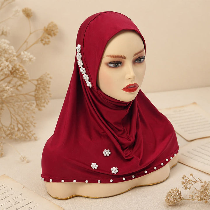 FREE Today: Pearl Bloom Milk Silk Beaded Instant Hijab - image 9