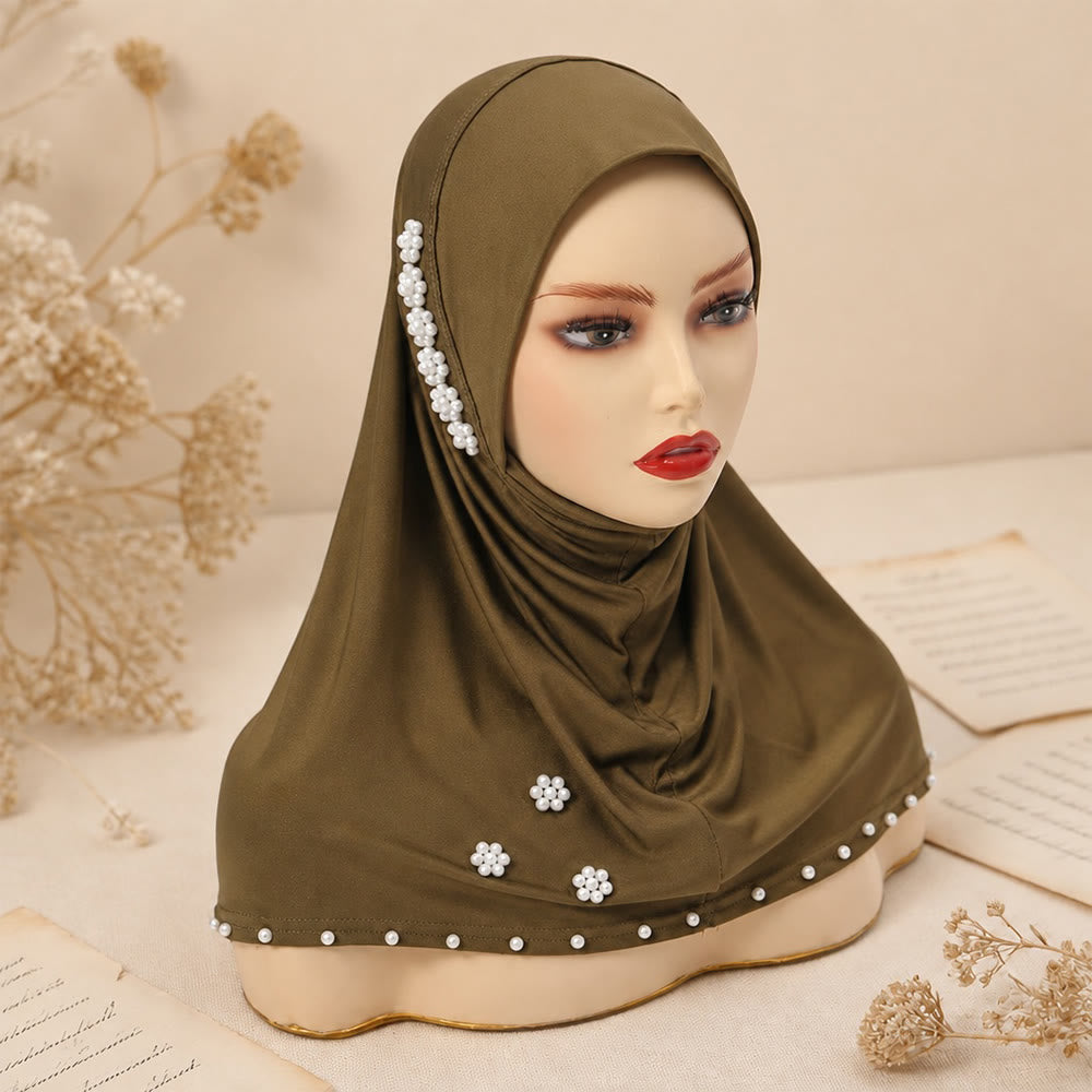 FREE Today: Pearl Bloom Milk Silk Beaded Instant Hijab - image 7