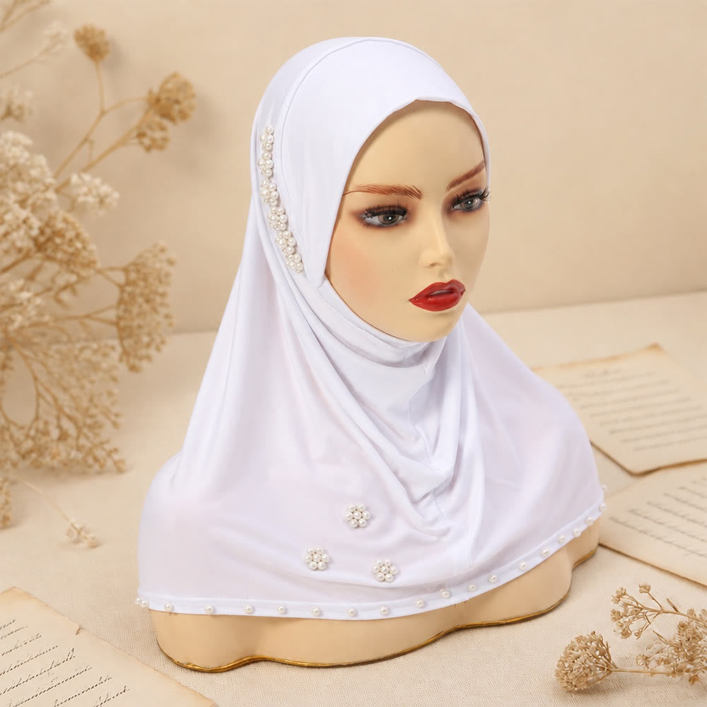 FREE Today: Pearl Bloom Milk Silk Beaded Instant Hijab - image 13
