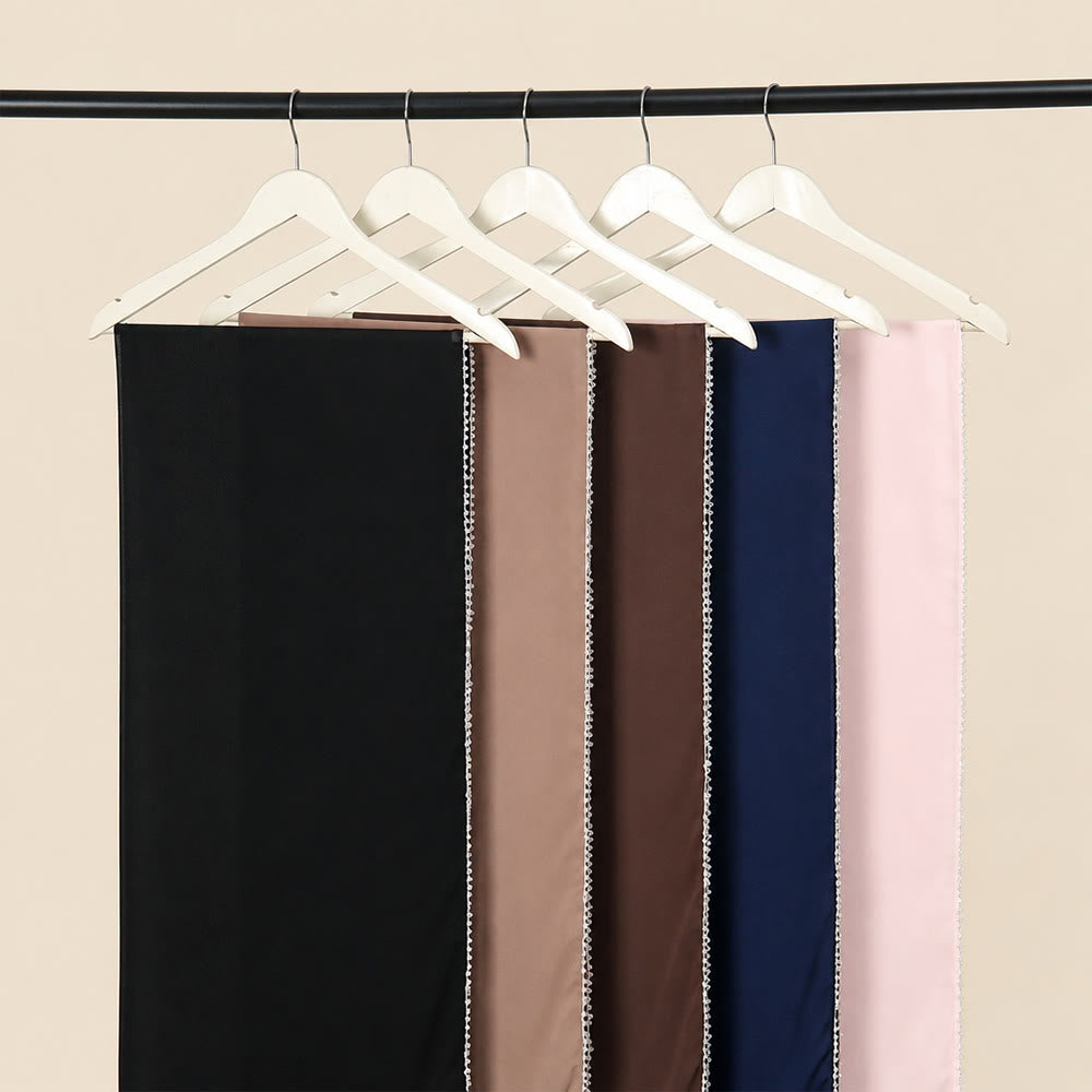 HilalHaven Luminous Strand Plain Chiffon Rhinestone Edge Hijab - image 3