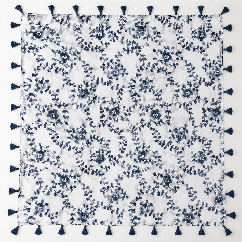 HilalHaven Botanical Whisper Printed Tassel Hijab Scarf - image 4