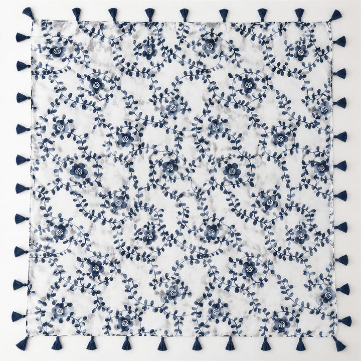 HilalHaven Botanical Whisper Printed Tassel Hijab Scarf - image 4