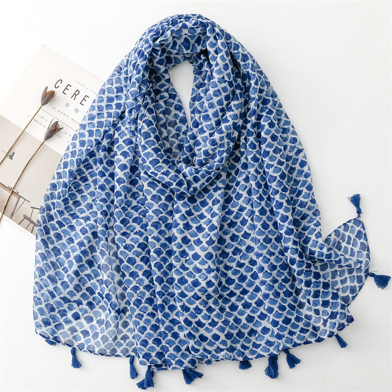 HilalHaven Botanical Whisper Printed Tassel Hijab Scarf - image 10