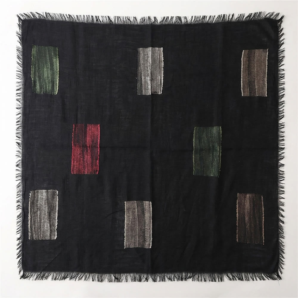 HilalHaven Patchwork Hues Stitched Patch Cotton Fringe Hijab - image 6