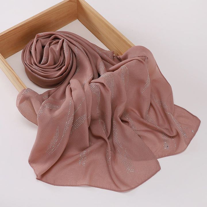 FREE Today: Spark Streak Polyester Rhinestone Hijab - Mauve - image 11