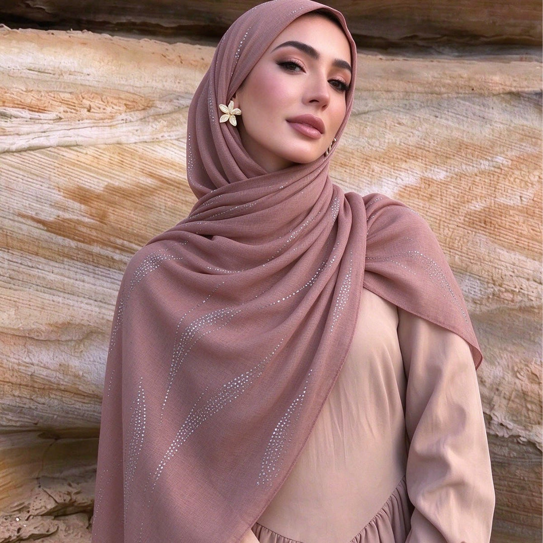HilalHaven Spark Streak Polyester Rhinestone Hijab - image 3
