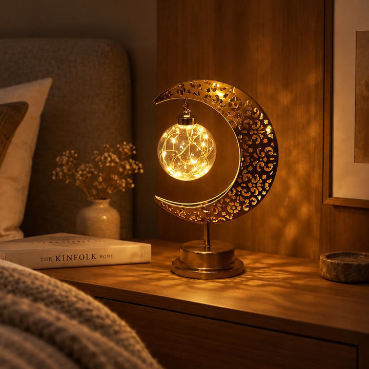 HilalHaven Crescent Moon &amp; Star Glow Islamic Iron LED Night Light - image 10