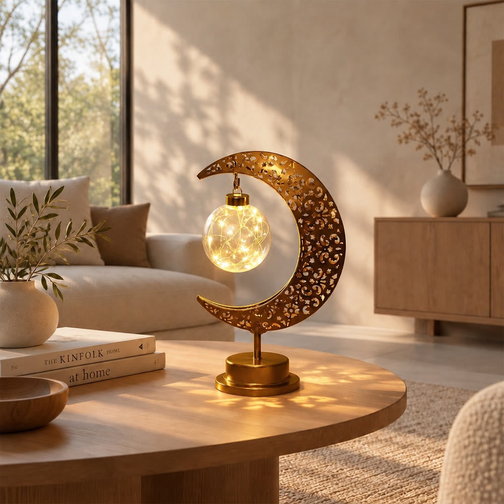 HilalHaven Crescent Moon &amp; Star Glow Islamic Iron LED Night Light - image 7
