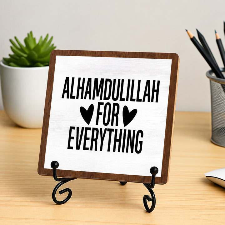 HilalHaven Alhamdulillah Quote Wooden Tabletop Sign Decor - image 1