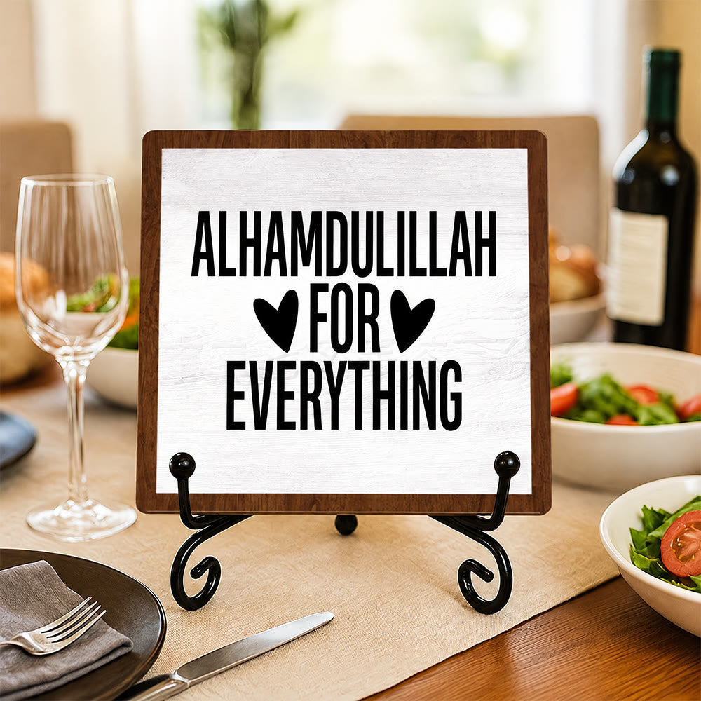 HilalHaven Alhamdulillah Quote Wooden Tabletop Sign Decor - image 0